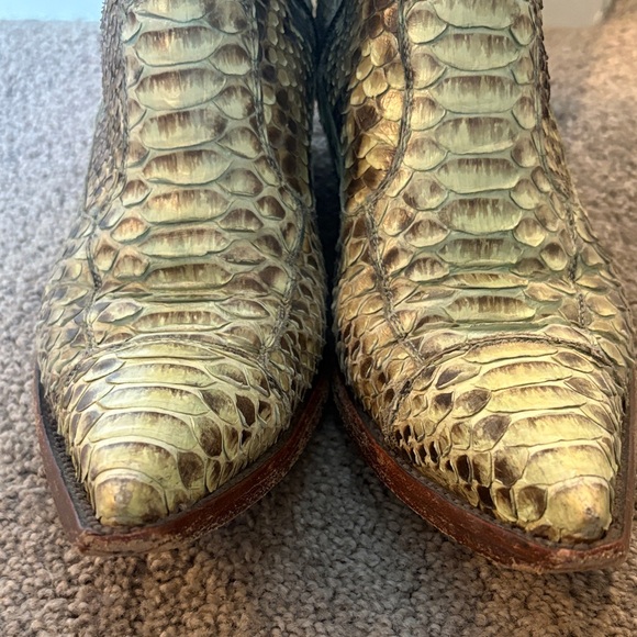 Old Gringo Snakeskin Ankle Boots in Green and Brown - Picture 3 of 12